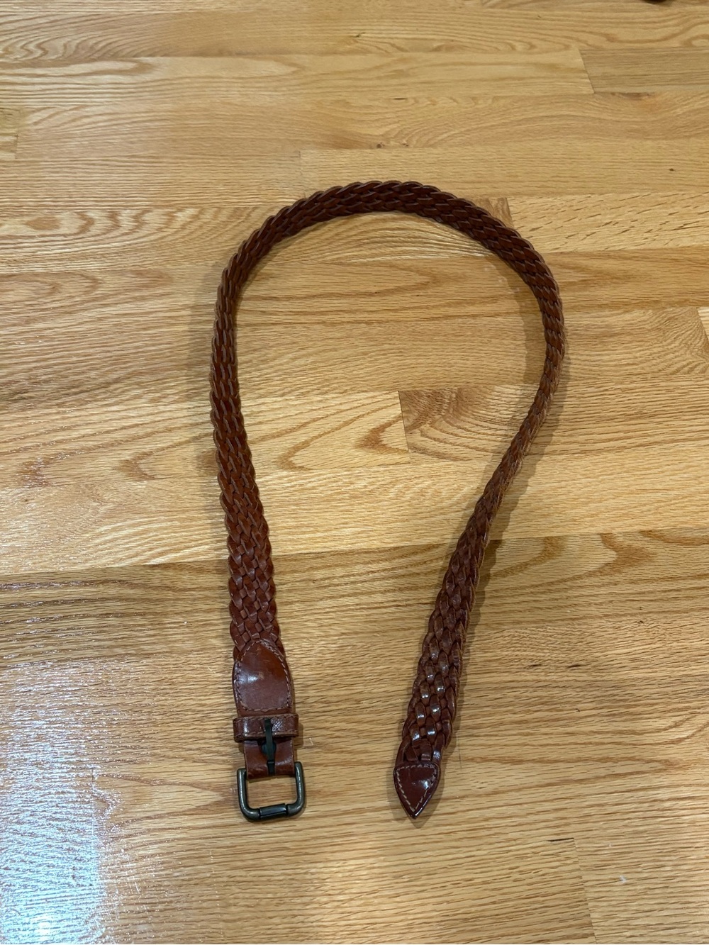 Women's Braided Leather Belt - Brown